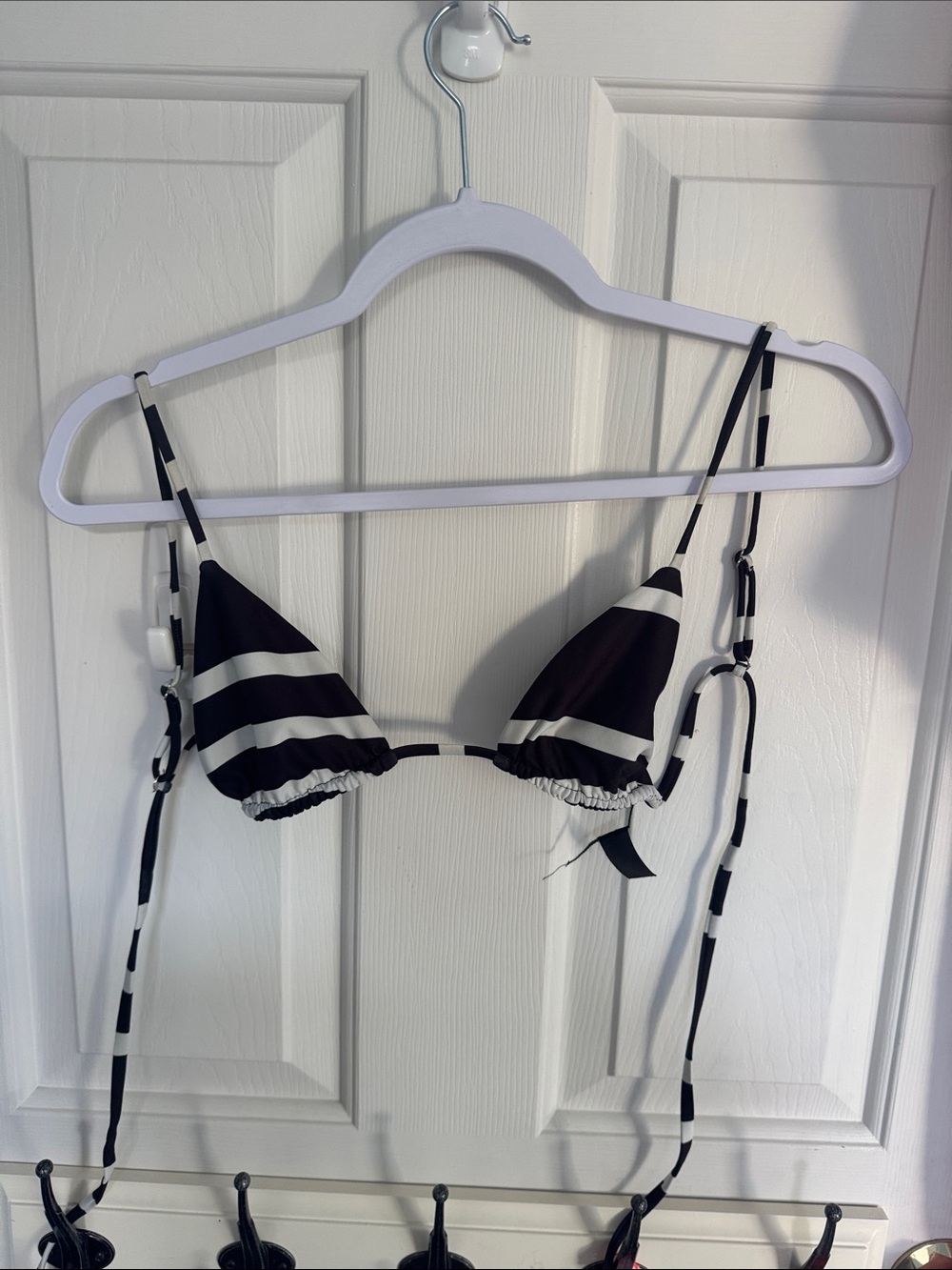 Skin by same Black & White Stripe Triangle Bikini set